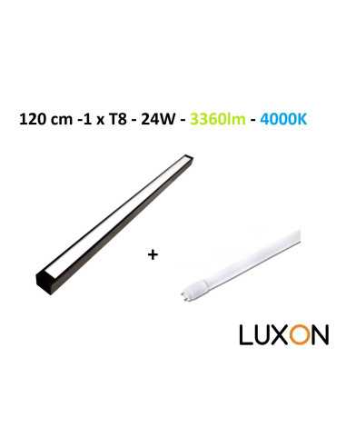 T8 šviestuvas + 1 x LED T8 lempos 120cm - 3360lm - 4000K -IP20