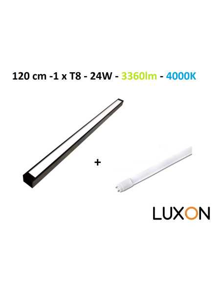 T8 šviestuvas + 1 x LED T8 lempos 120cm - 3360lm - 4000K -IP20 T8 šviestuvas + 1 x LED T8 lempos 120cm - 3360lm - 4000K -IP20