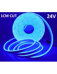 5m x NEON FLEX LED juosta 6x12 - 24V - Mėlyna - 1cm CUT