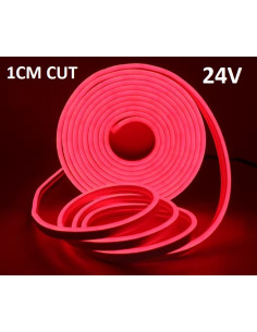 5m x NEON FLEX LED juosta 6x12 - 24V - Raudona - 1cm CUT