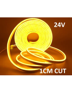 5m x NEON FLEX LED juosta 6x12 - 24V - Lemon Yellow - 1cm CUT
