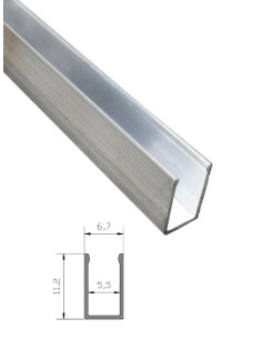 LED juostos profilis U 2m Aliuminis anoduotas  6 x 12mm