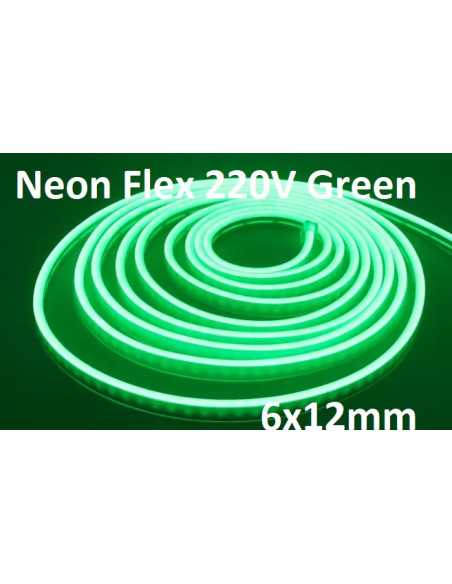 LED juosta NEON FLEX 220V - Žalia - IP67 - 6x12mm