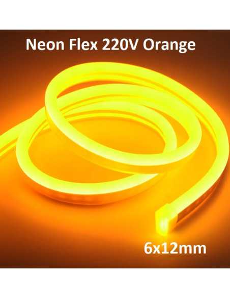 LED juosta NEON FLEX 220V - Oranžinė - IP67 - 6x12mm