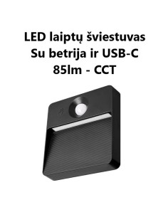 LED laiptų šviestuvas su baterija ir USB-C pakrovimu - CCT - judesio daviklis
