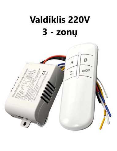 Valdiklis 220V - 3 zonų internetu | Luxon.lt