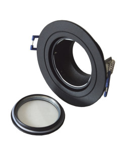 Reguliuojamas rėmelis LED lemputei GU10 juodas IP54 2