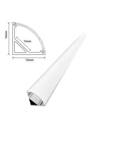 Kampinis LED juostos profilis su dangteliu 2 m | Luxon.lt