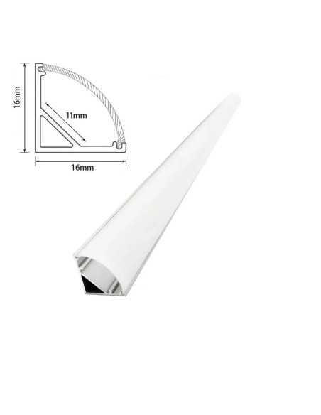 Kampinis LED juostos profilis su dangteliu 2 m | Luxon.lt