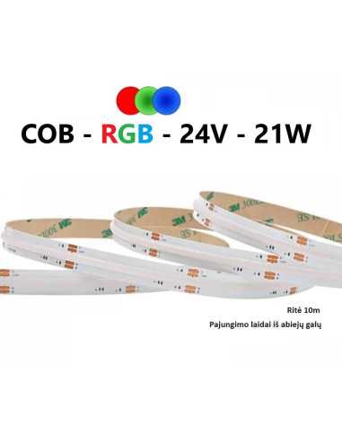 COB RGB LED juosta 24V - 21W - IP20 - 578LEDs/m