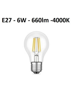 LED lemputė E27 filament - 6W - 660lm - 4000K