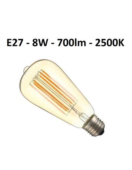 LED lemputė E27 filament - 8W - 700lm - ST64