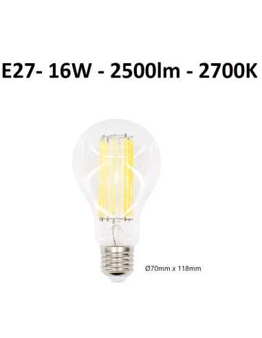 LED lemputė E27 filament - 16W - 2500lm - 2700K