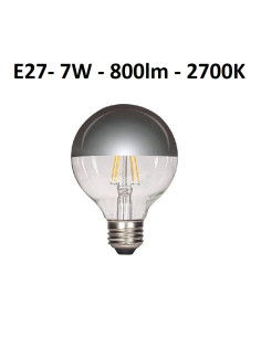 LED lemputė E27 filament half SILVER 7W - 800lm - 2700K