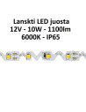 Lanksti 6mm LED juosta 12V - 10W - 1100lm - IP65 - 6000K