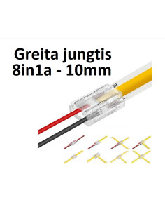Greita LED juostos jungtis - 2 kontaktų 10mm 8in1