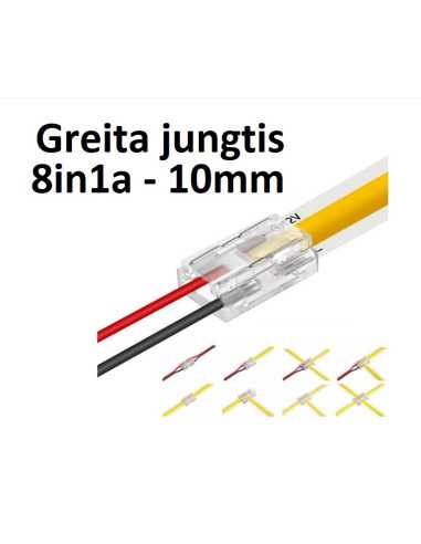 Greita LED juostos jungtis - 2 kontaktų 10mm 8in1