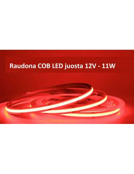 Raudona COB LED juosta 12V - 11W