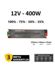 Reguliuojamas LED maitinimo šaltinis - 12V - 400W