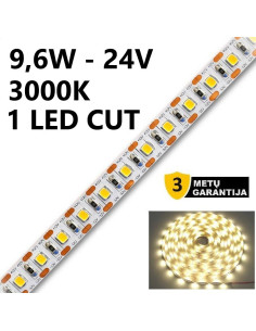 LED juosta Premium 24V - 9,6W - 3000K - kerpama kas 1 cm