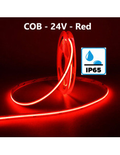 Raudona(Red) COB LED juosta 24V - 10W - IP65