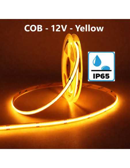 Geltona COB LED juosta 12V - 10W - IP65