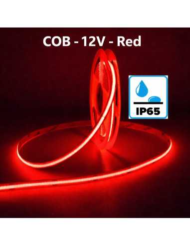 Raudona COB LED juosta 12V - 10W - IP65
