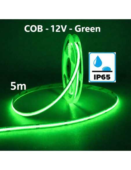 5m Žalia(Green) COB LED juosta 12V - 10W - IP65