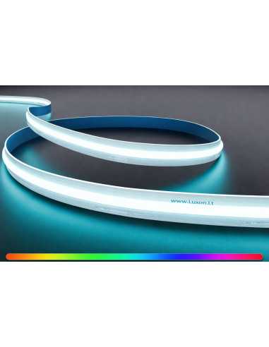 RGB+CCT COB LED juosta 24V 20W – vientisa šviesa ir spalvų valdymas | Luxon.lt