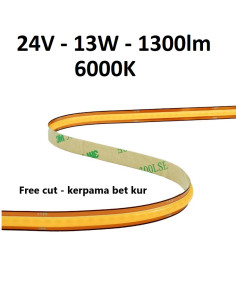 Free CUT - COB LED juosta 13W - 24V - 6000K - 528LEDs - CRI90