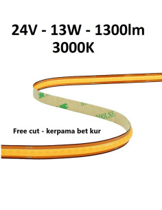 Free CUT - COB LED juosta 13W - 24V - 3000K - 528LEDs - CRI90