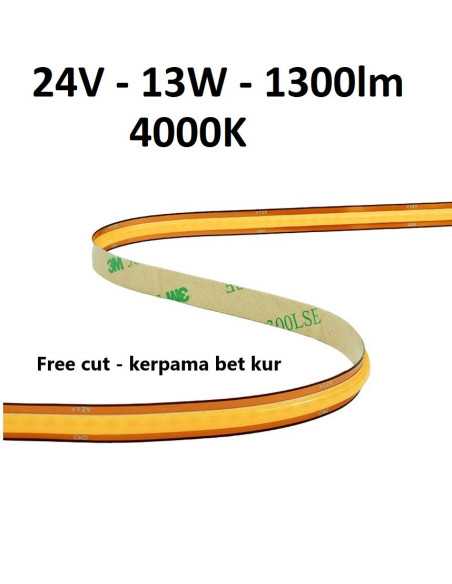 Free CUT - COB LED juosta 13W - 24V - 4000K - 528LEDs CRI90