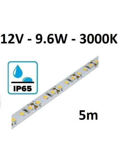 5m LED juosta 12V - 9.6W - IP65 - 120SMD - 3000K