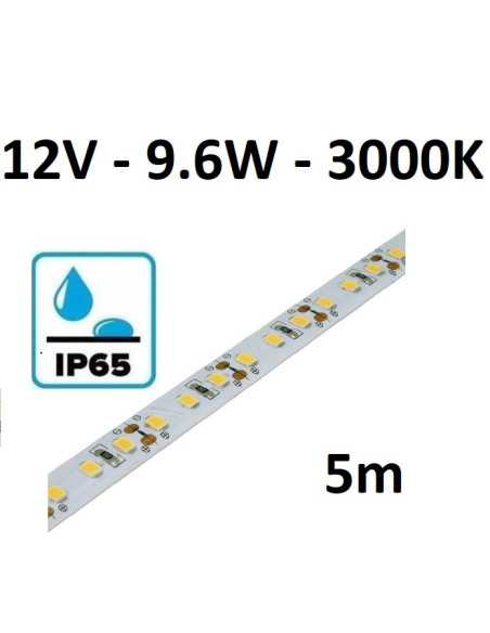 5m LED juosta 12V - 9.6W - IP65 - 120SMD - 3000K