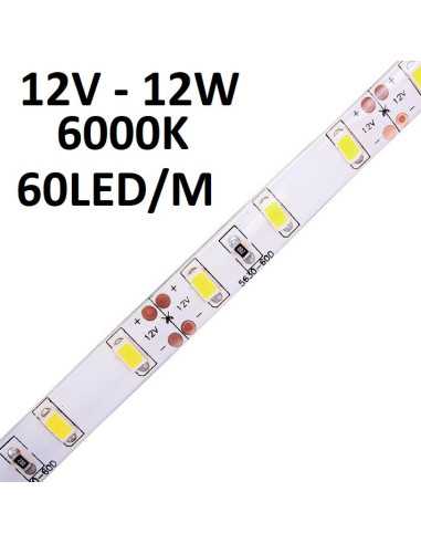 LED juostelė 5630 -12V - 12W - 60Leds - 6000K - IP20