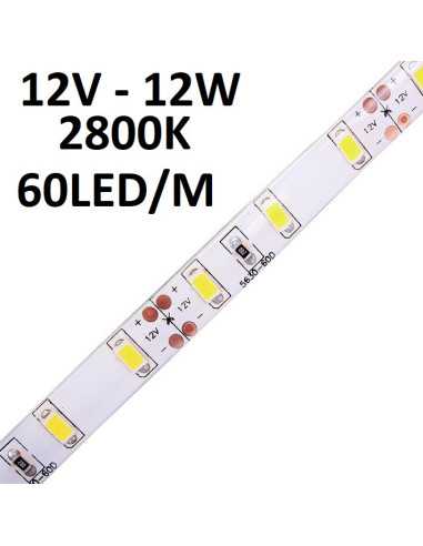 LED juostelė 5630 -12V - 12W - 60Leds - 2800K - IP20