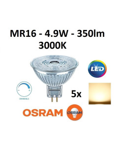 5 x OSRAM MR16 - 12V - 4.9W -3000K DIM