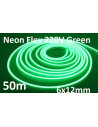 50 m LED juosta NEON FLEX 220V - Žalia - IP67 - 6x12mm