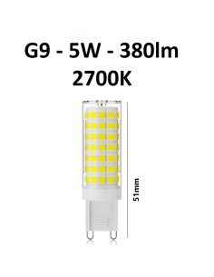 G9 LED lemputė 5W - 380lm - 2700K
