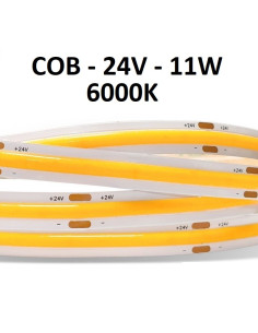 COB LED juosta 11W - 24V - 6000K - 320LED CRI90