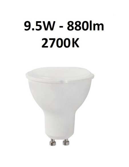 GU10 - 9.5W - 880lm - 2700K LED lemputė