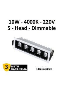 Įleidžiamas LED šviestuvas - Downlight 10W -4000K - Dimmable -Baltas internetu | Luxon.lt
