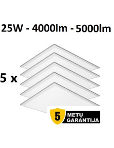 5 x LED panel armstrong 25W - 5000lm - 4000K