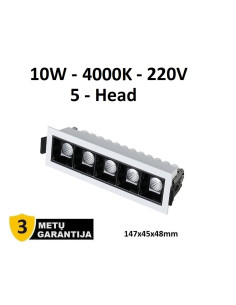 Įleidžiamas LED šviestuvas - Downlight 10W - 4000K - Baltas