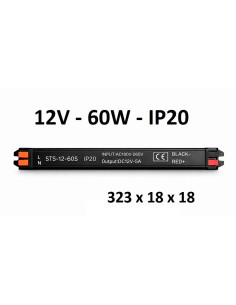 Ypač siauras 12V - 60W - LED maitinimo šaltinis - IP20