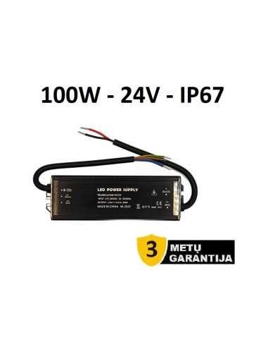 Hermetinis LED maitinimo šaltinis  24V - 100W - IP67
