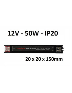 Ypač siauras profesionalus 50W - 12V - LED maitinimo šaltinis