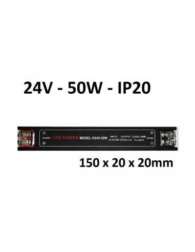 Ypač siauras profesionalus 50W - 24V - LED maitinimo šaltinis