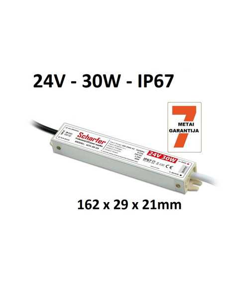Profesionalus LED maitinimo šaltinis Scharfer 24V-30W-IP67