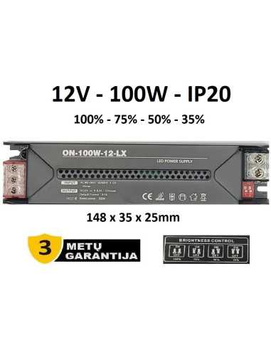 Reguliuojamas LED maitinimo šaltinis - 12V - 100W - IP20